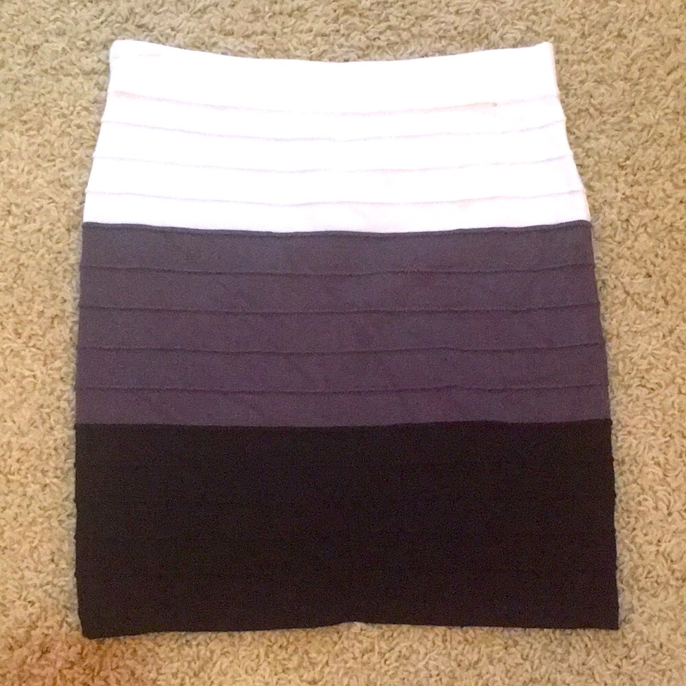 Skirt! Color Block Stretch “Cotton Feel” Skirt S